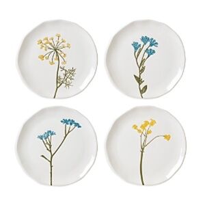 Lenox Wildflowers Tidbit Plates – Set of 4 – White Porcelain – NWT